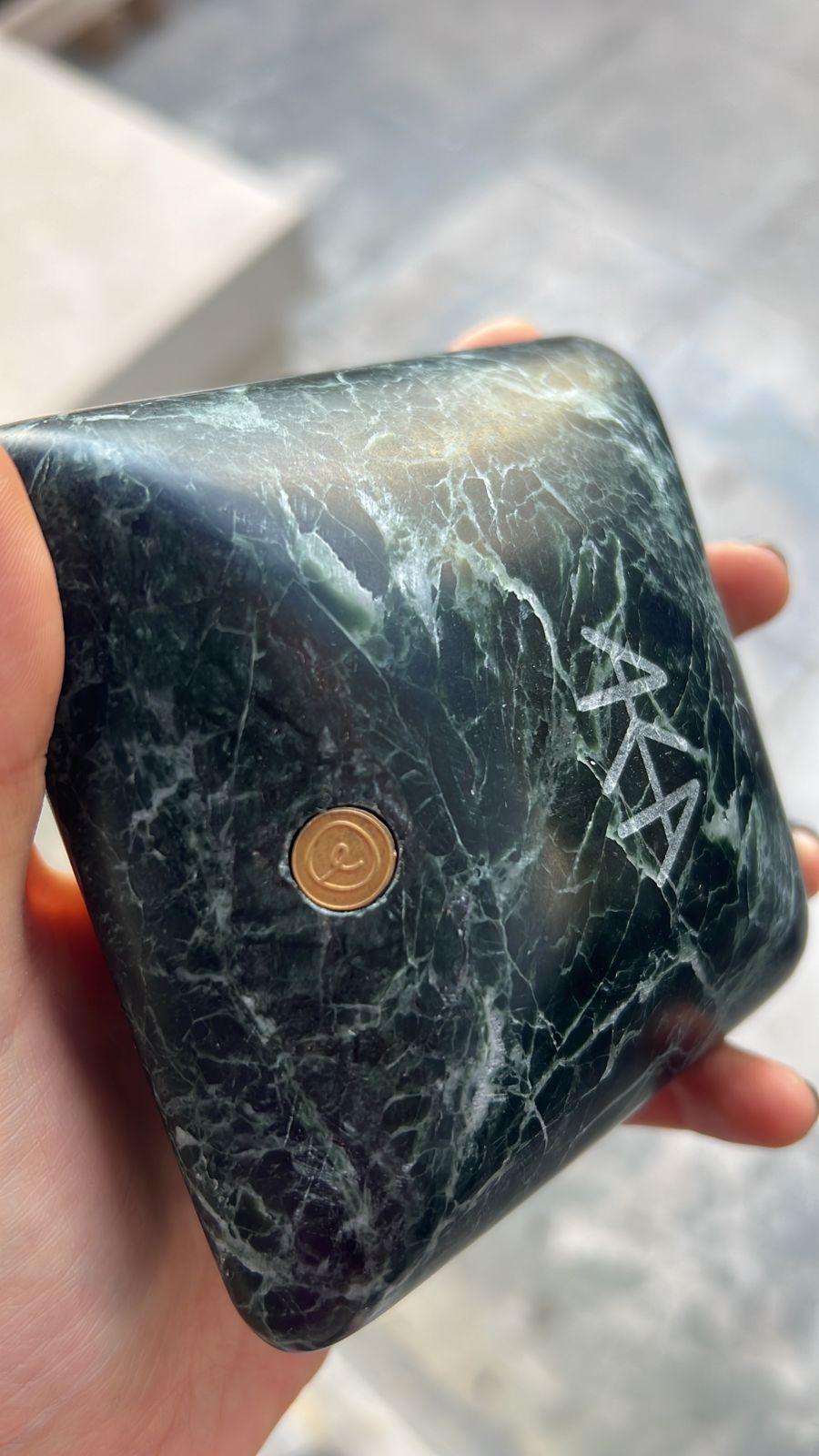 Pebble Black Marble Meditative Cushion by On.Entropy Ideal as a Desk Accessory For Sale 1