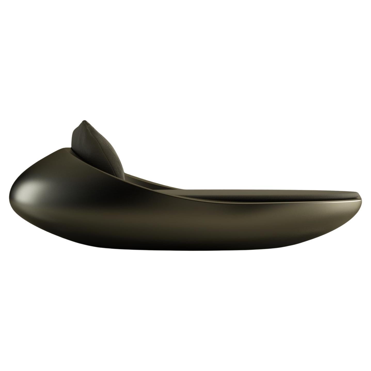 Contemporary Sculptural Fiberglass Pebble Chaise Longue by Nini Andrade Silva For Sale
