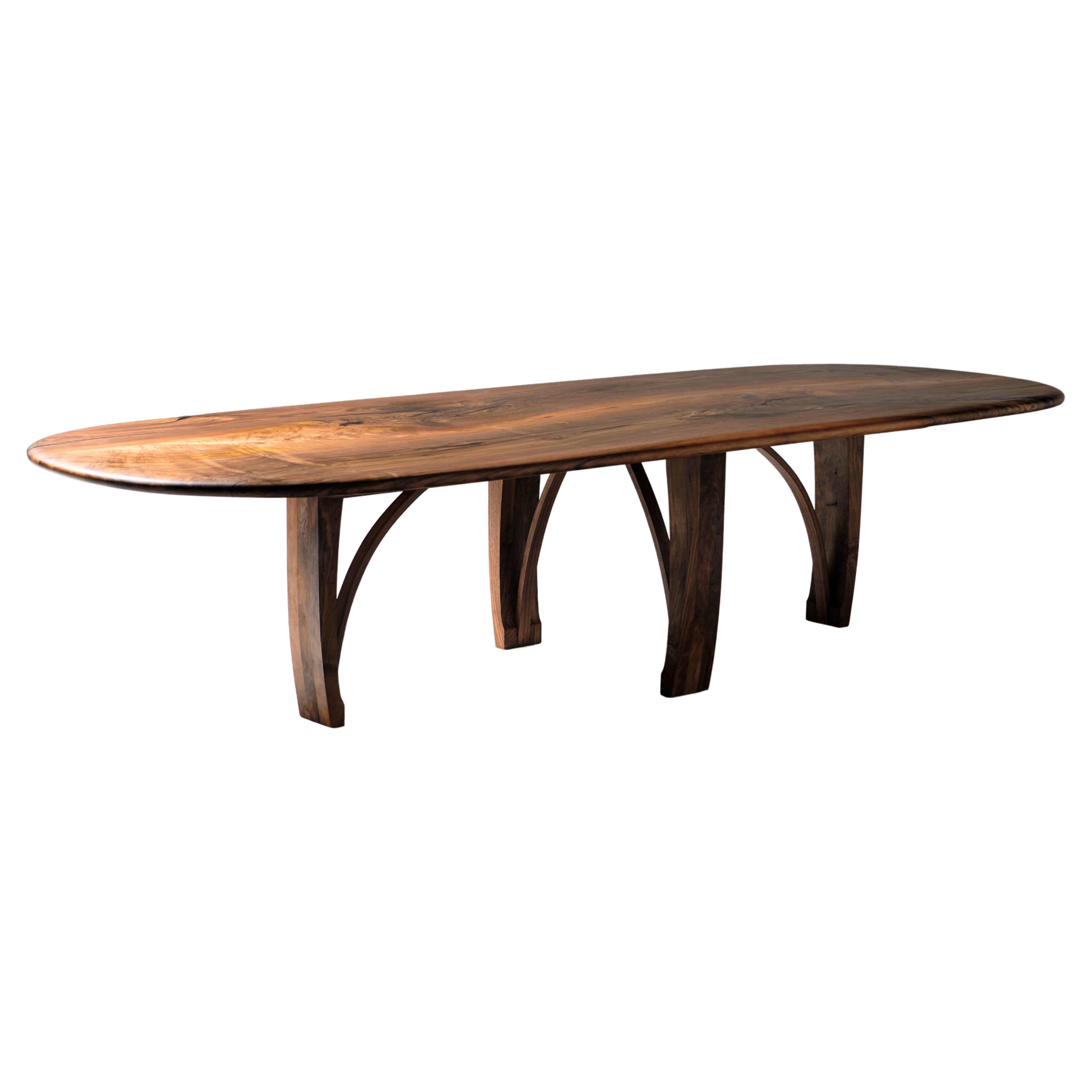 Pebble Edge English Walnut Dining oval Table by Jonathan Field For Sale