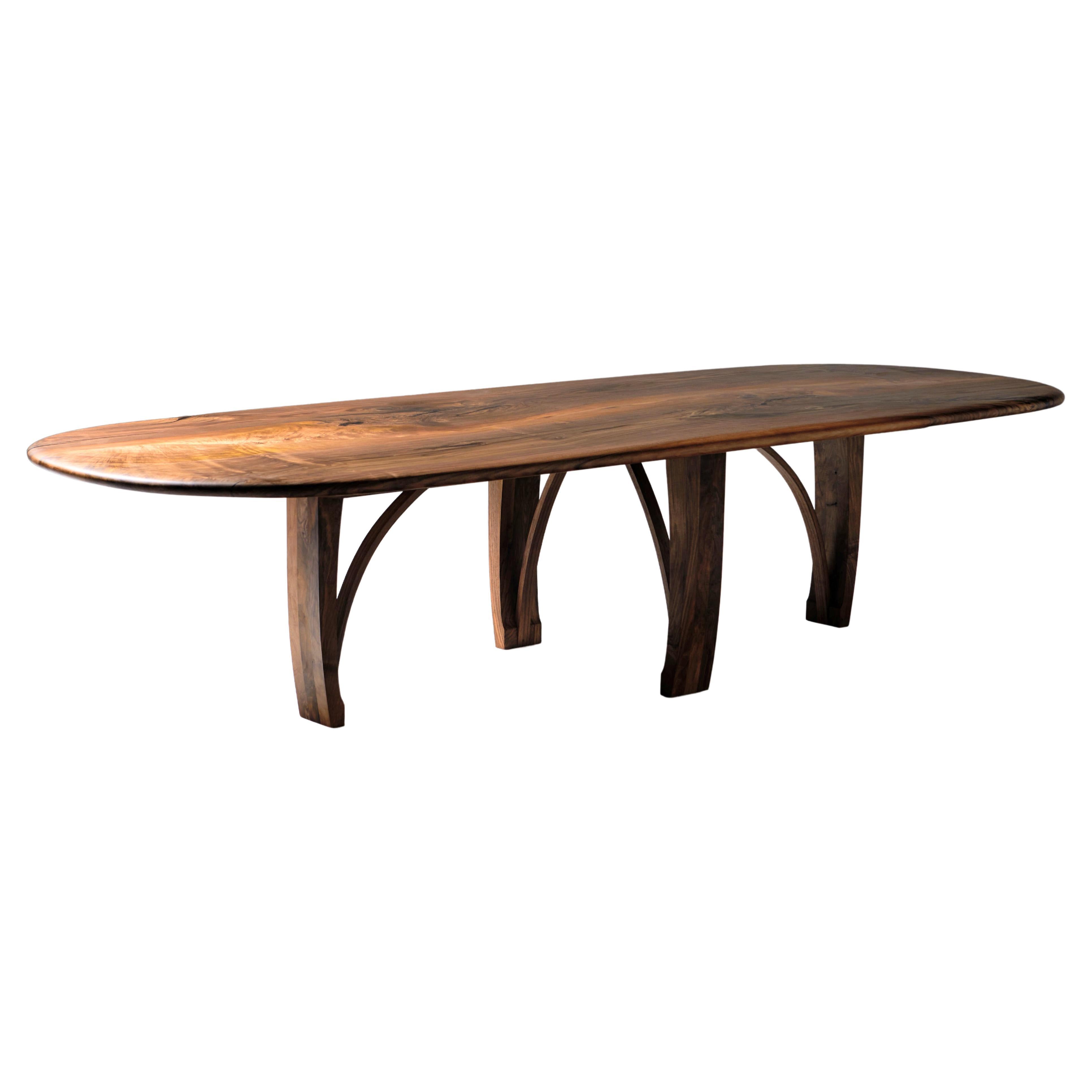 Pebble Edge English Walnut Dining oval Table by Jonathan Field