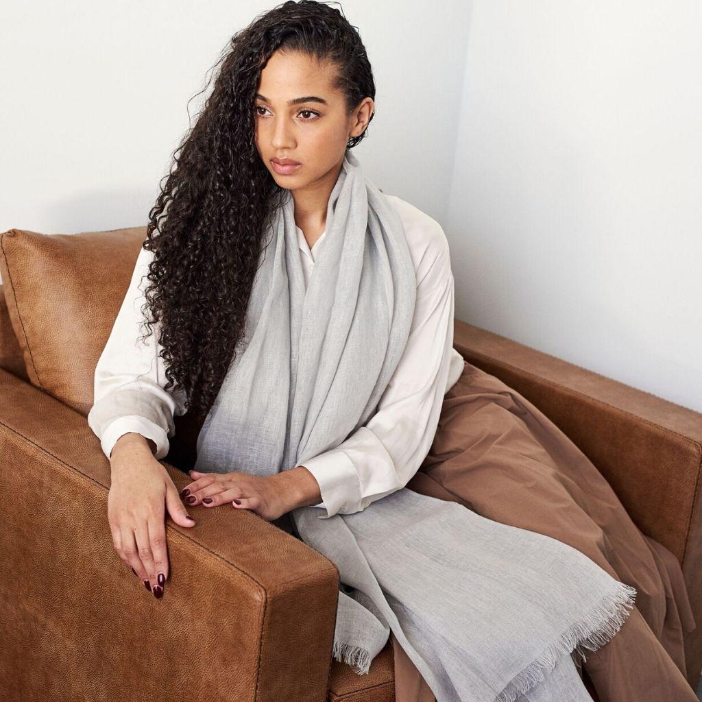 Custom design by Studio Variously, Pebble is a light weight linen scarf. It is finely handwoven by master artisans in Nepal.  

A sustainable design brand based out of Michigan, Studio Variously exclusively collaborates with artisan communities to