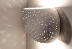 Pebble: Ceramic Sconce, Designer Flush Mount Wall Lighting, Handcrafted
