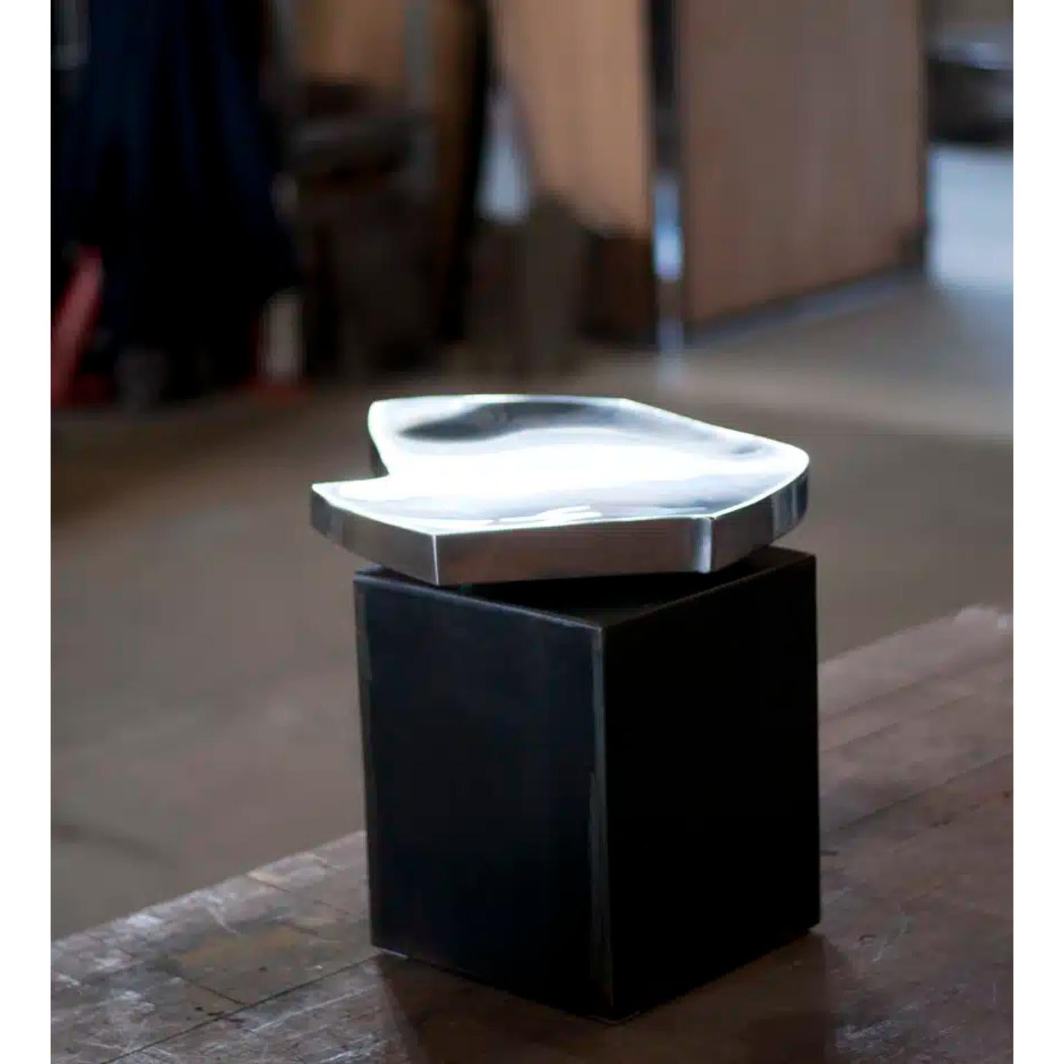 Polished Pebble Side Table by Pol Quadens For Sale