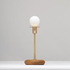 Pebble Smoked Oak Disc Sphere Table Lamp by Lights of London