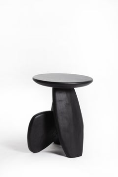 Pebble Stool Type 01, Charcoal Black Monkey Pod Wood