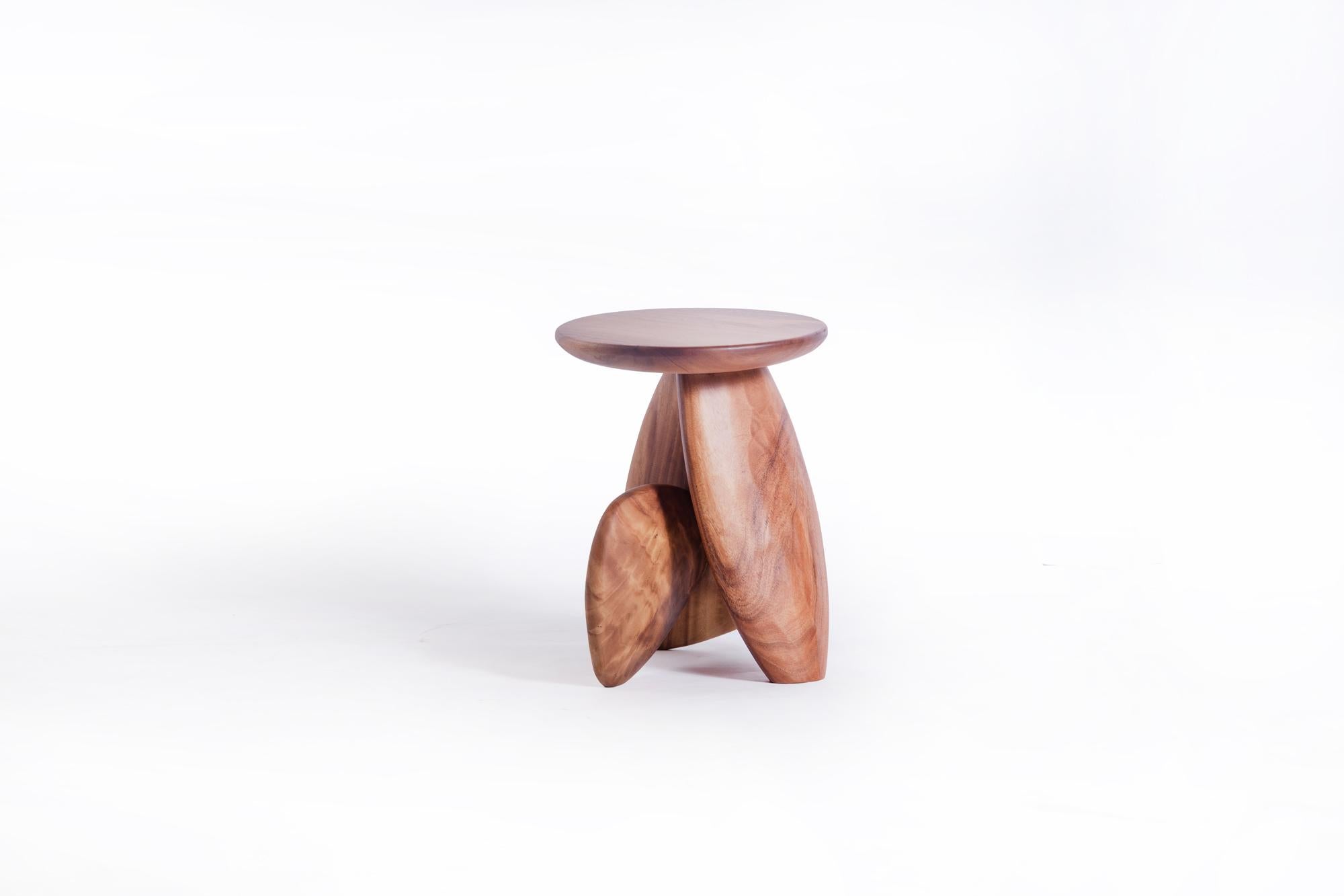 Mid-Century Modern Pebble Stool Type 01, Natural Acacia Wood For Sale