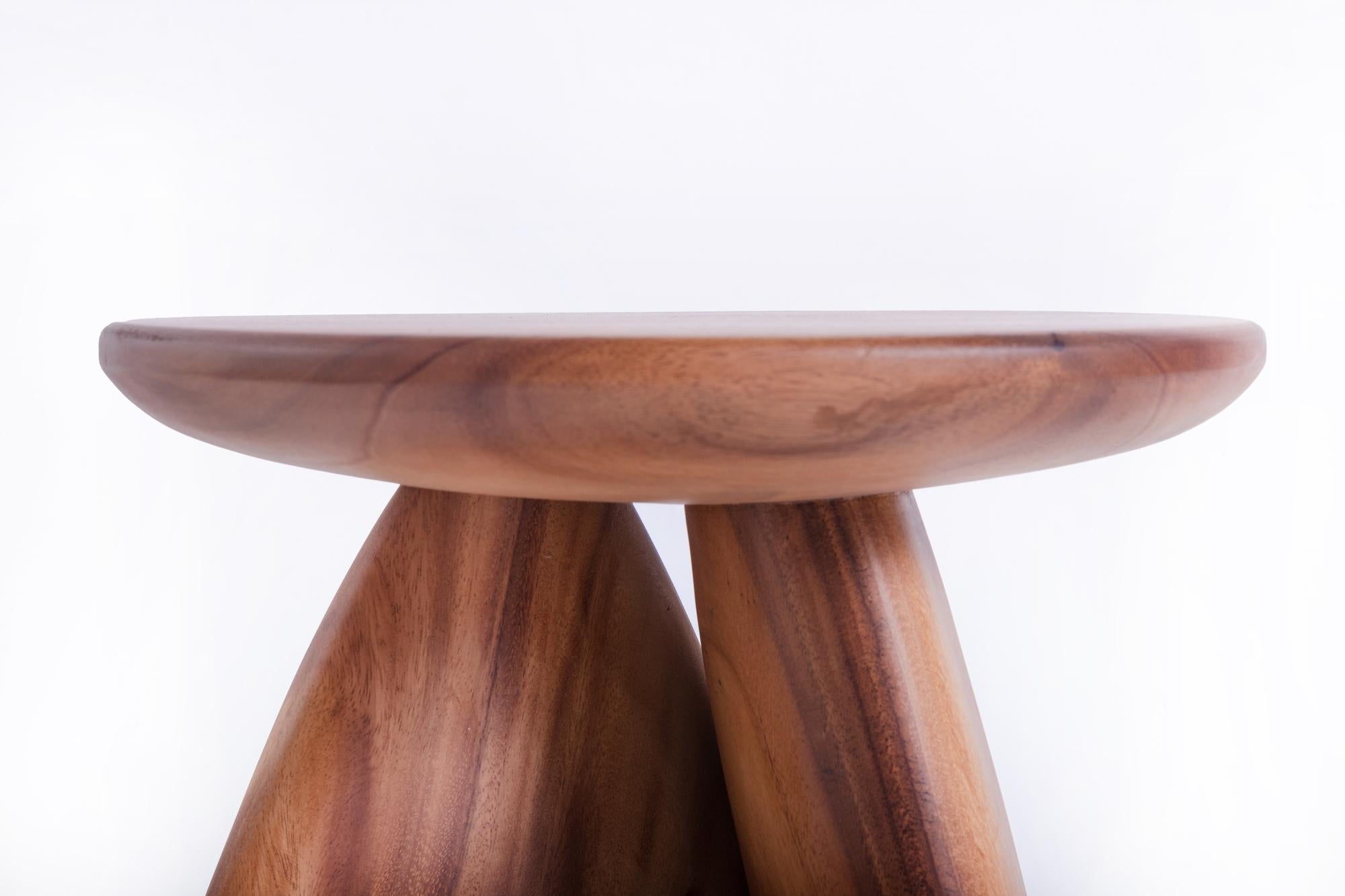 Mid-Century Modern Pebble Stool Type 01, Natural Acacia Wood For Sale