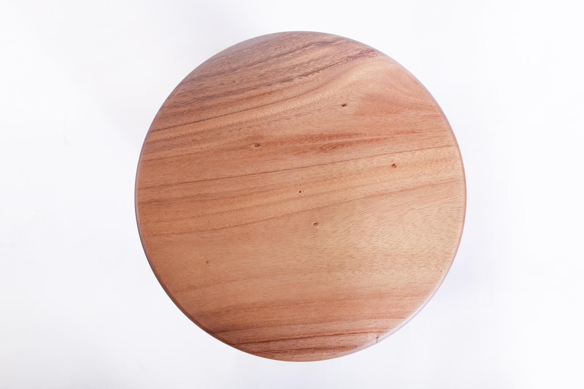 Hand-Crafted Pebble Stool Type 01, Natural Acacia Wood For Sale