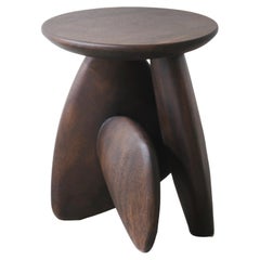 Tabouret Pebble 01, bois naturel foncé Monkey Pod