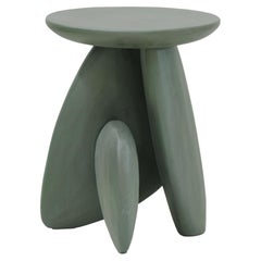 Pebble Stool Type 01, Rain Forest Green Monkey Pod Wood