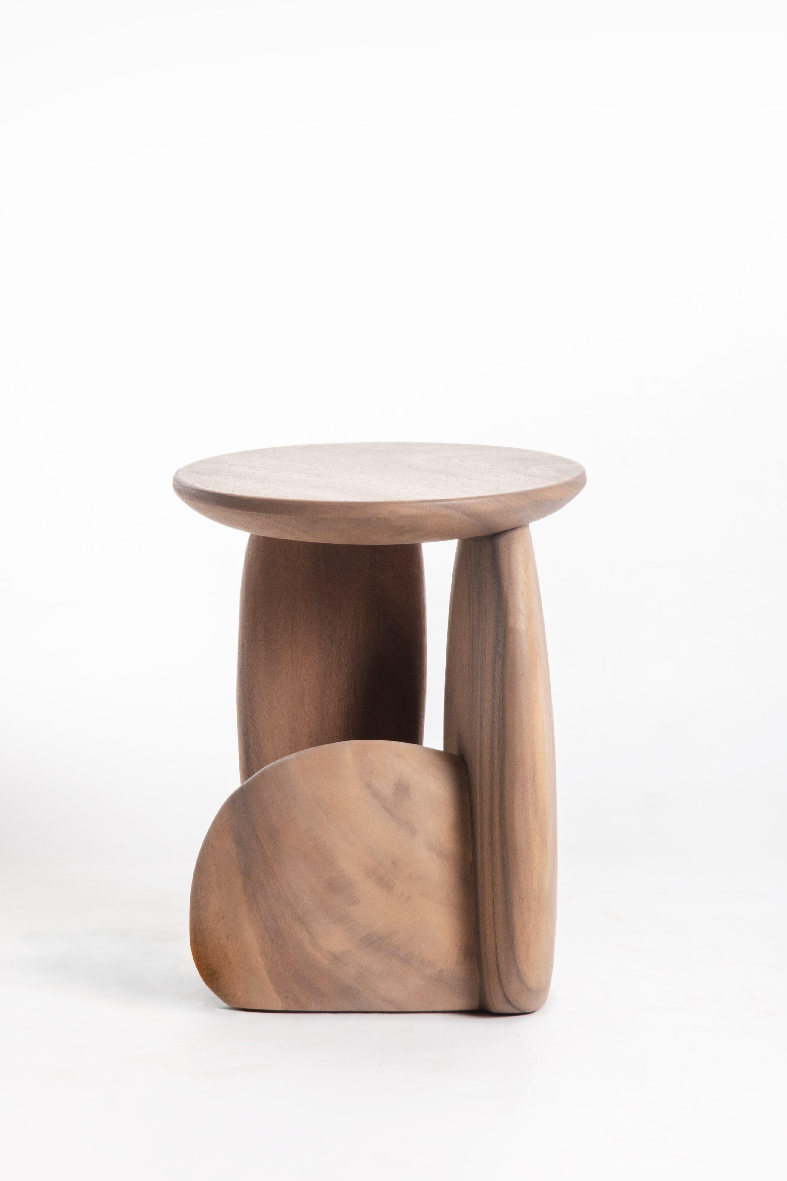 Pebble Stool Type 02, Natural Light Acacia Wood For Sale 1