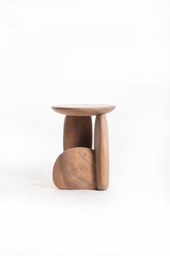 Pebble Stool Type 02, Natural Light Monkey Pod Wood