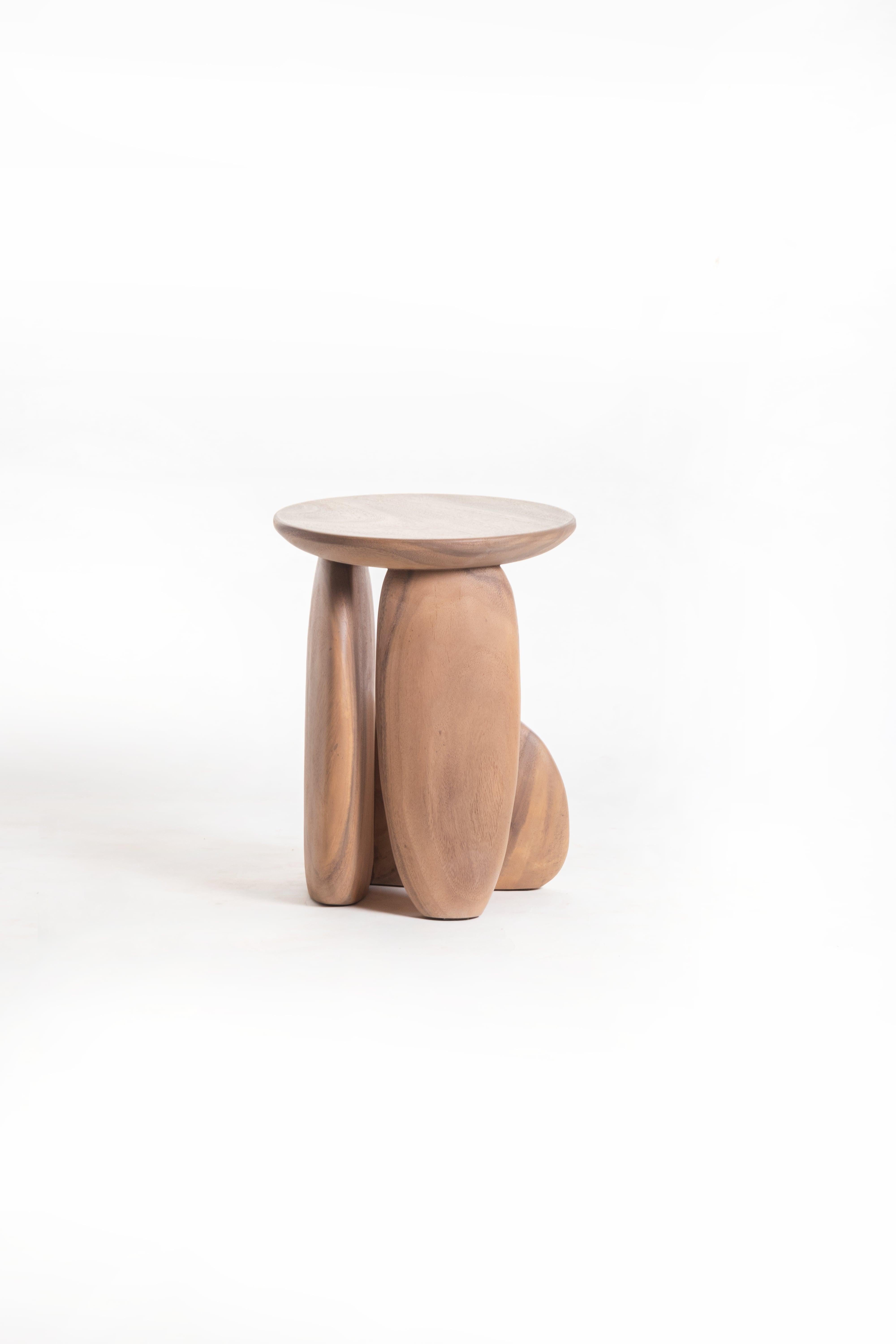 Pebble Stool Type 02, Natural Light Acacia Wood In New Condition For Sale In Chiangmai, TH