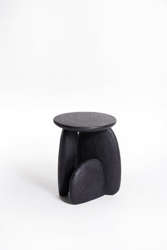 Pebble Stool Type 02, Rough Black Monkey Pod Wood