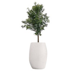 Pebble Tall White Planter by Indigenus
