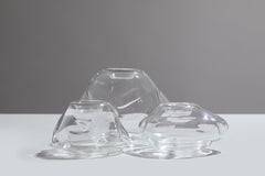 Pebble Tea Light Candle Set Of Three, Glass Candle, Hand Blown Glass Sculpture