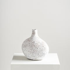 Pebble Vase, Handmade Textured Terracotta Organic Shape in White