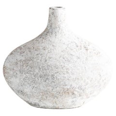 Pebble Vase, Handmade Textured Terracotta Organic Shape in White