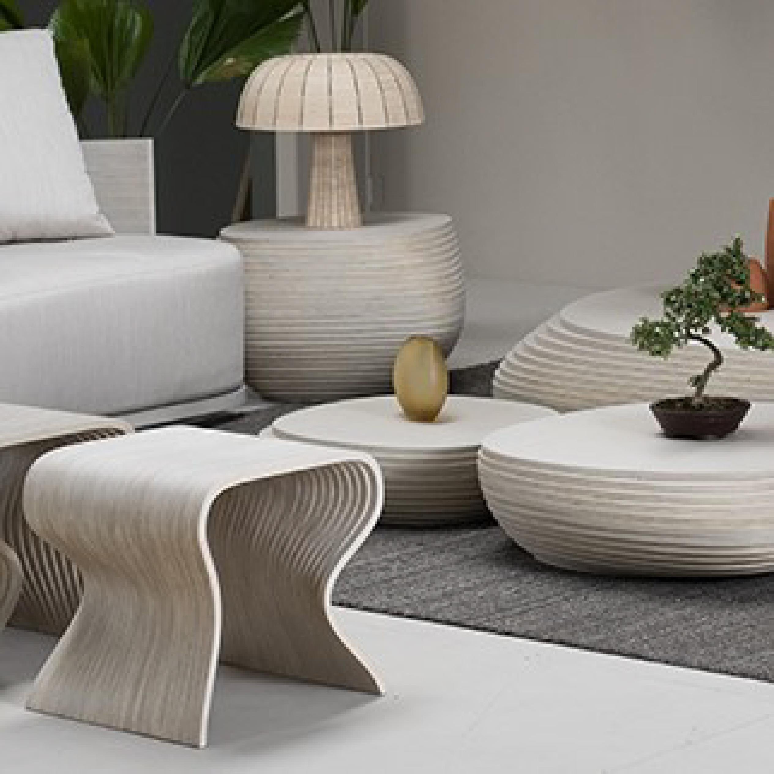 Plywood Pebbles Large by Piegatto, a Sculptural Contemporary Table For Sale