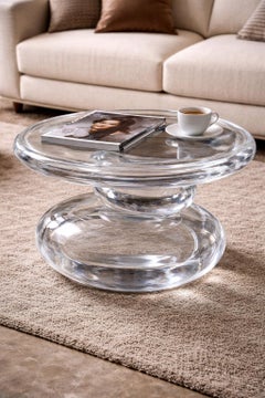 Table basse moderne en résine de style organique Pebbles par Sergio Vulpe