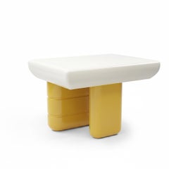 PebbleYellow and white Side Table
