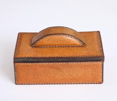 Pecari Leather Box in the style of Dupré Lafon, France, 1960's