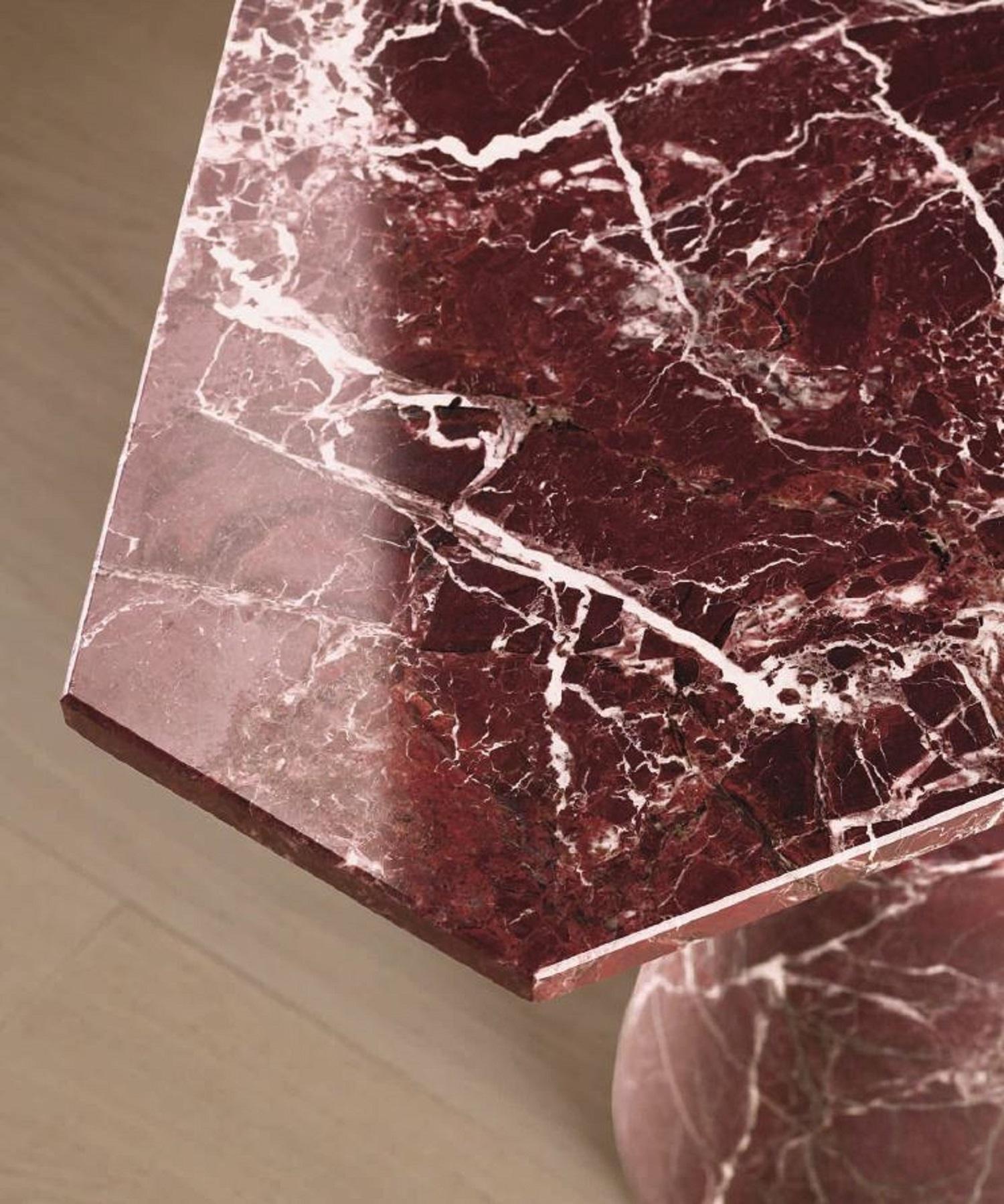 Pechino – Sculpted in Stone, Inspired by Tradition

With its bold material and graceful form, the Pechino Side Table is a tribute to timeless elegance. Crafted from solid Rosso Pechino marble, it features a polished top paired with a honed base,