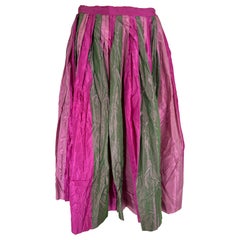 Peck 
Peck 1950s Twisted Pleat Taffeta Skirt in Pinks 
Greens