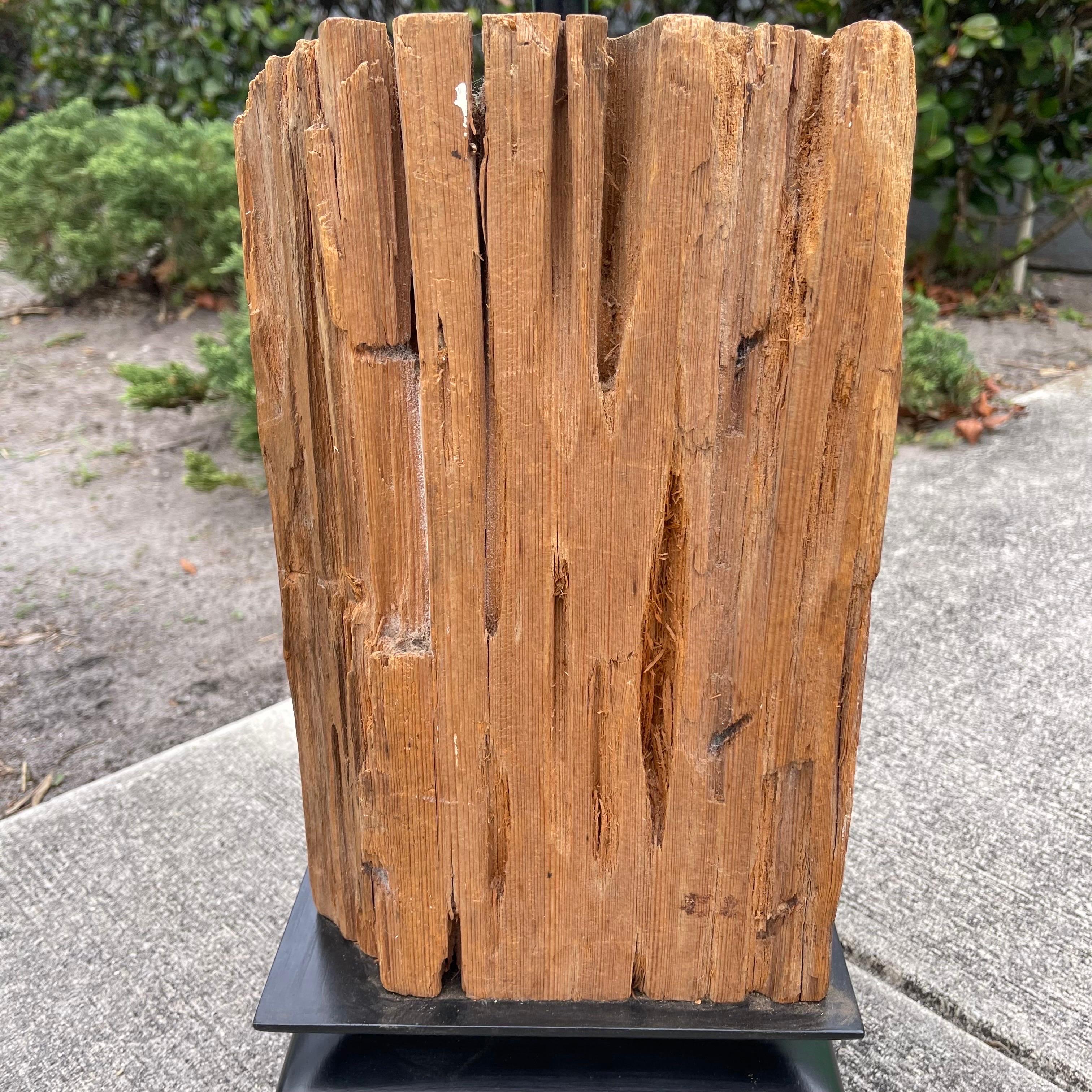 Pecky Cypress Corbel Table Lamp In Good Condition For Sale In Jensen Beach, FL