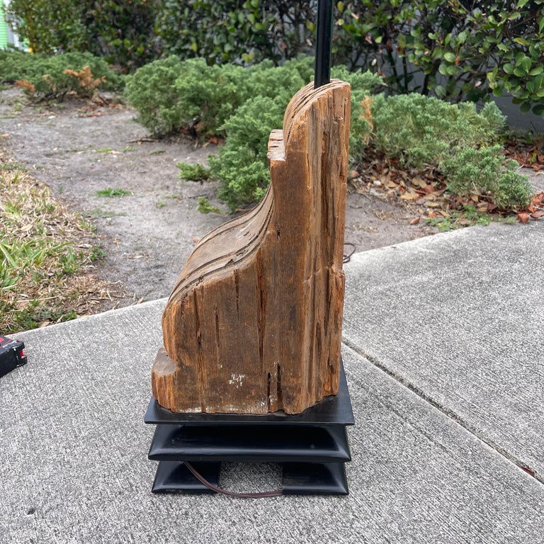 Pecky Cypress Corbel Table Lamp For Sale at 1stDibs