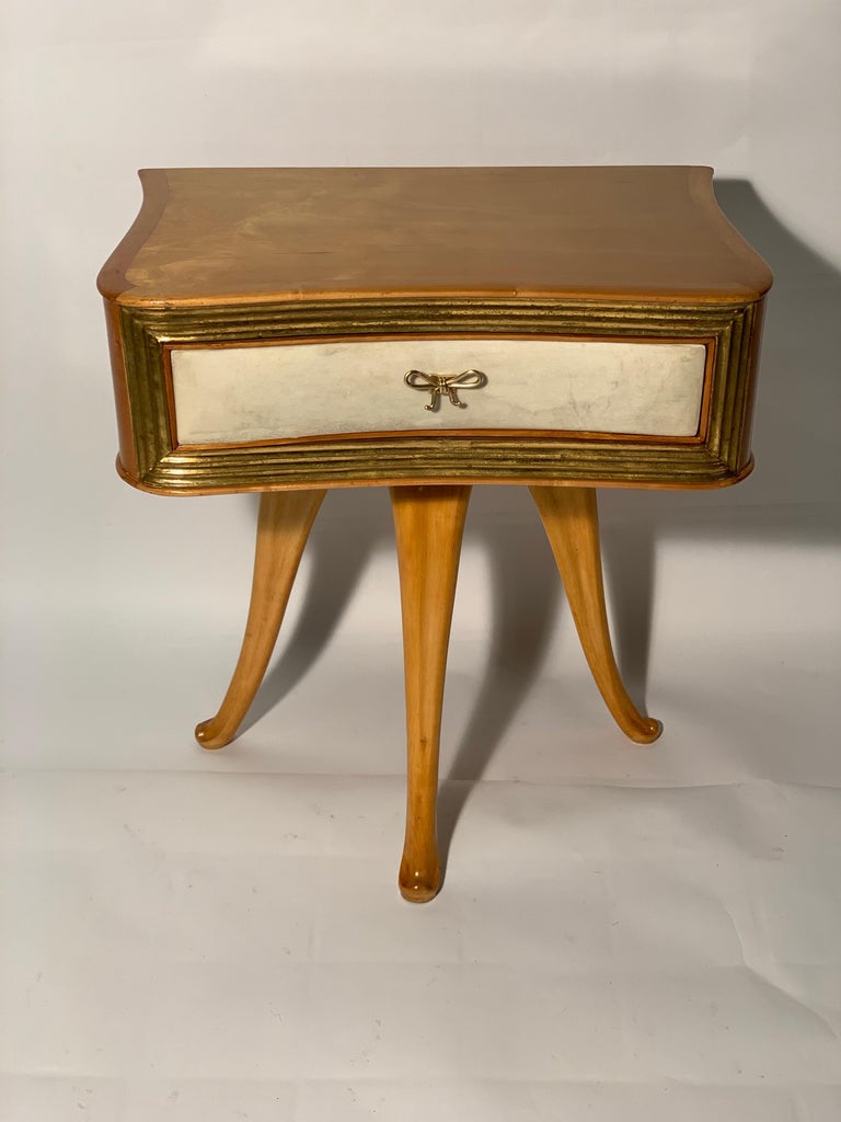 Pecorini Pair Of Italian Midcentury Blond Wood Nightstands Florence Italy For Sale At 1stdibs