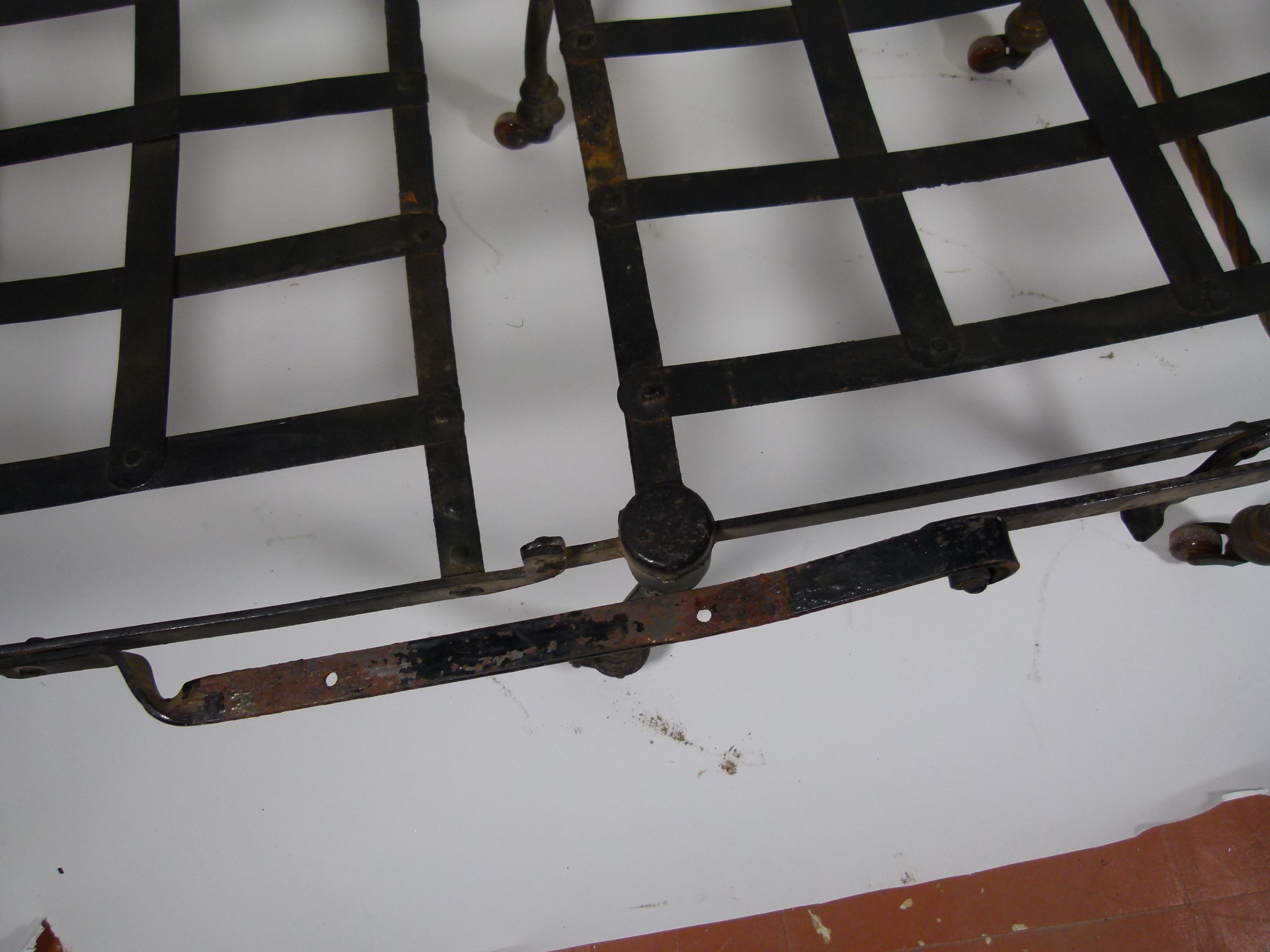 19th Century Black Iron  Spanish Travel Folding Sofa-Bed 6