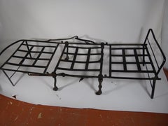 19th Century Black Iron  Spanish Travel Folding Sofa-Bed