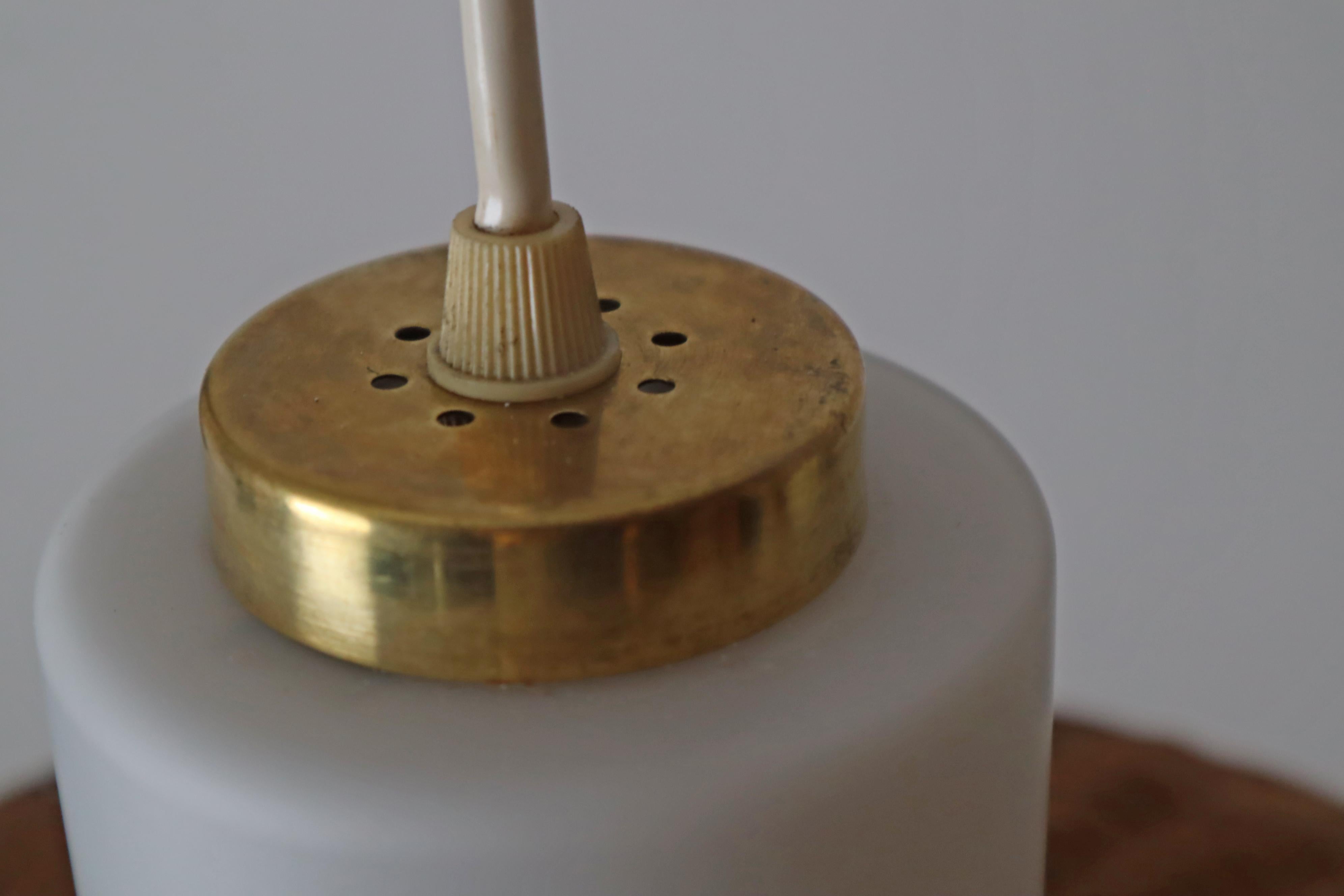 Pedant Lamp from Doria in Opal Glass with Braidet Rattan, Germany 1960s For Sale 4