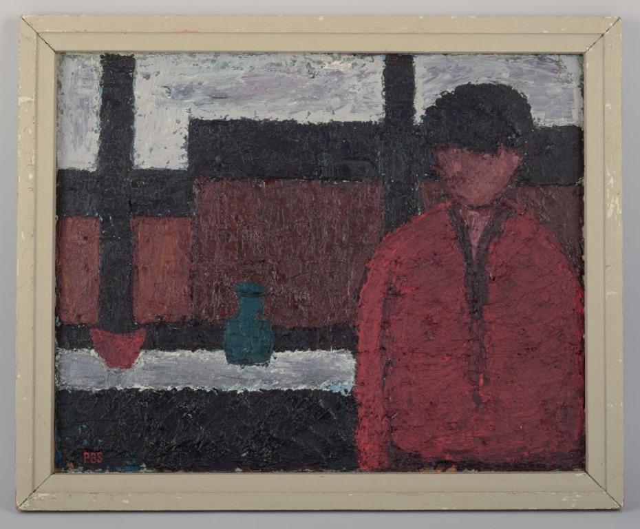 Peder Brøndum Sørensen (1931-2003), pittore danese.
Olio su tavola.
Motivo modernista di figure ed edifici.
Anni '60/'70.
Firmato PBS.
In perfette condizioni.
Dimensioni: 52 cm x 41 cm.
Totale con cornice: 59 cm x 48 cm.