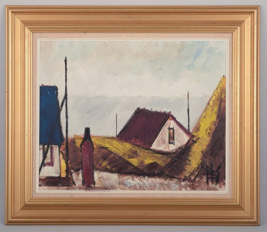 Peder Brøndum Sørensen (1931-2003), Danish painter.
Oil on canvas.

