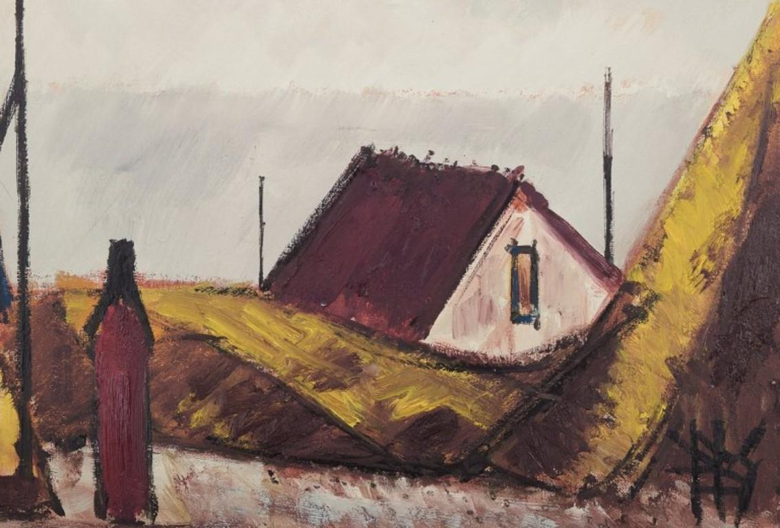 Modern Peder Brøndum Sørensen. Oil on canvas. 