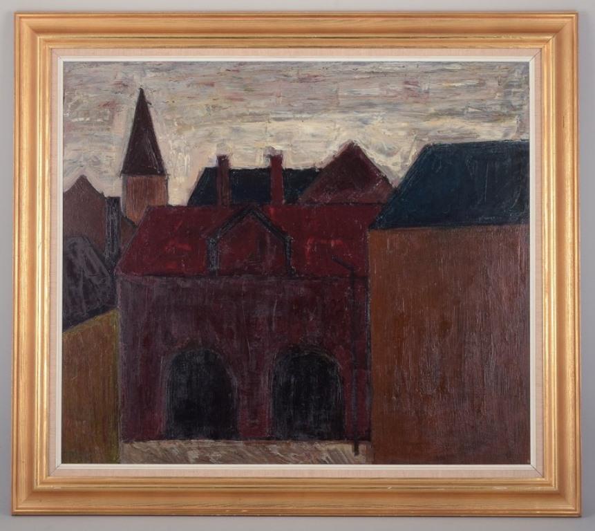 Peder Brøndum Sørensen (1931-2003), Danish painter.
Oil on board.
