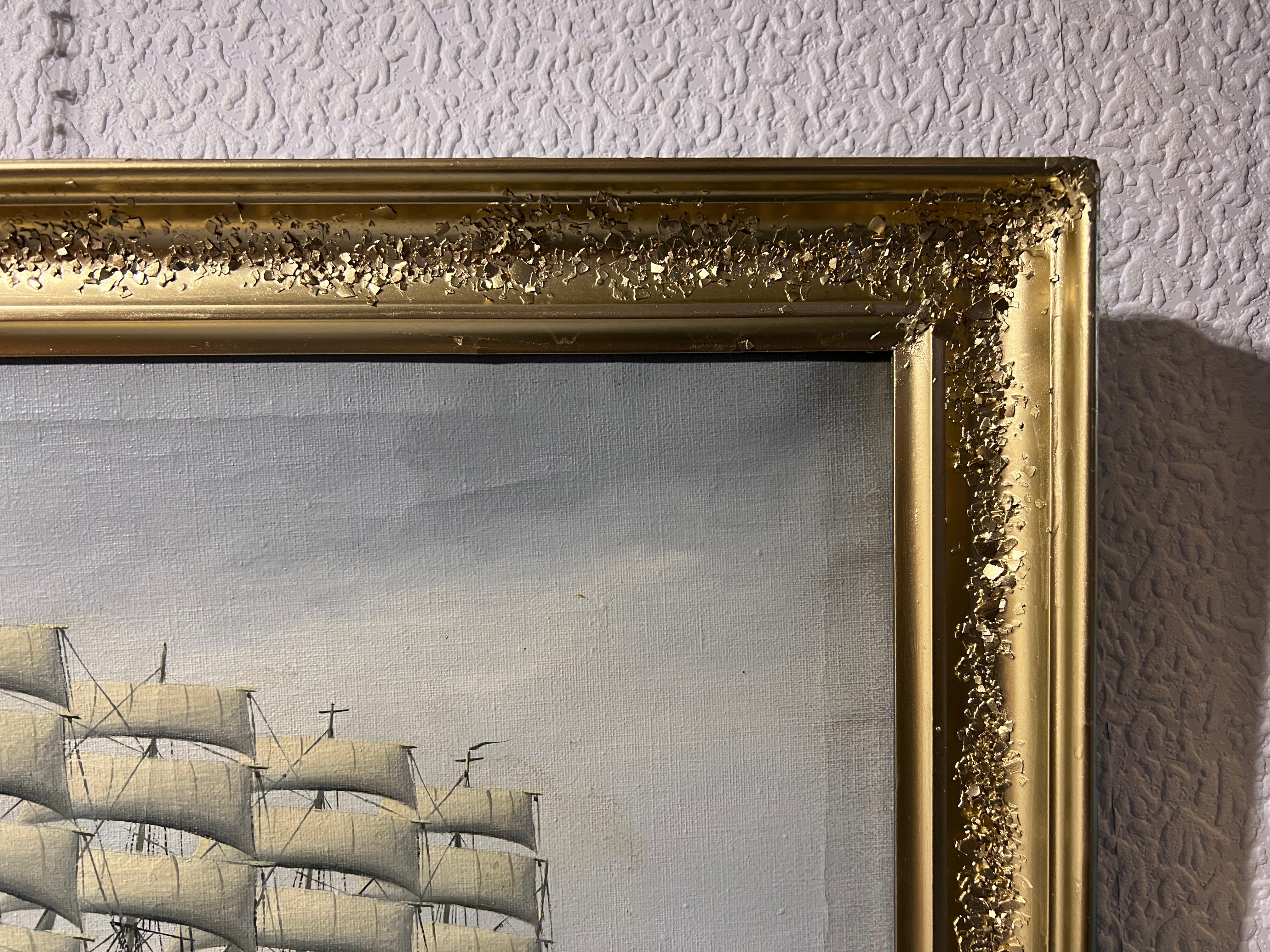 Danish Artist Peder Chr. Pedersen 1870-1950 Antique Oil painting Ship KOBENHAVN For Sale 5