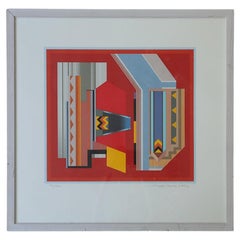 Peder Duke, Composition, sérigraphie en couleur, 1992, encadrée