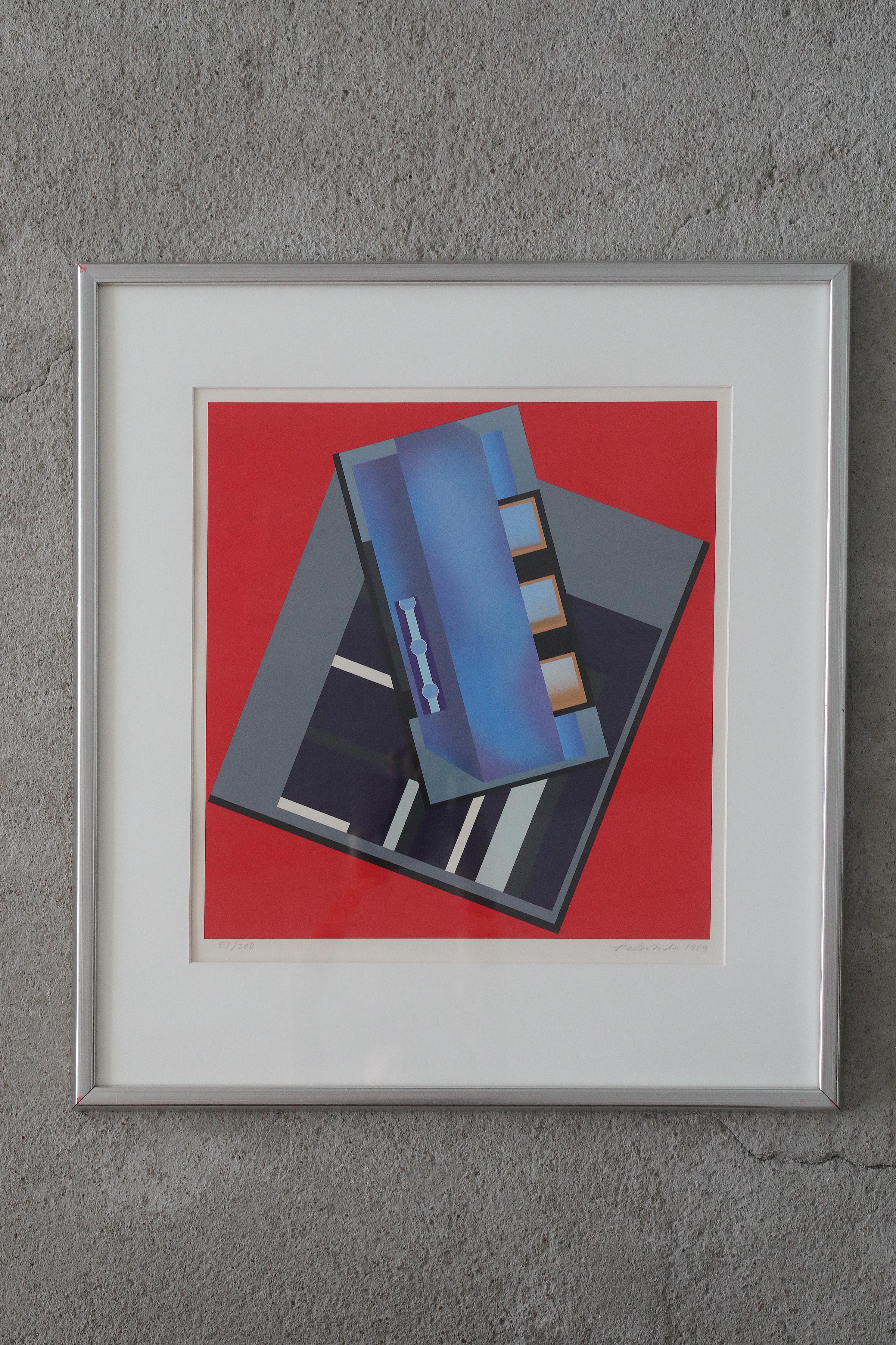 Mid-Century Modern Peder Duke, Komposition, Color Serigraphy, 1989, Framed For Sale