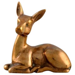 Peder Hald, Lying Deer, Bronze, Art Deco, Denmark, 1930s-1940s