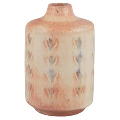 Peder Hald, Danish ceramist. Unique ceramic vase with glaze in light tones.