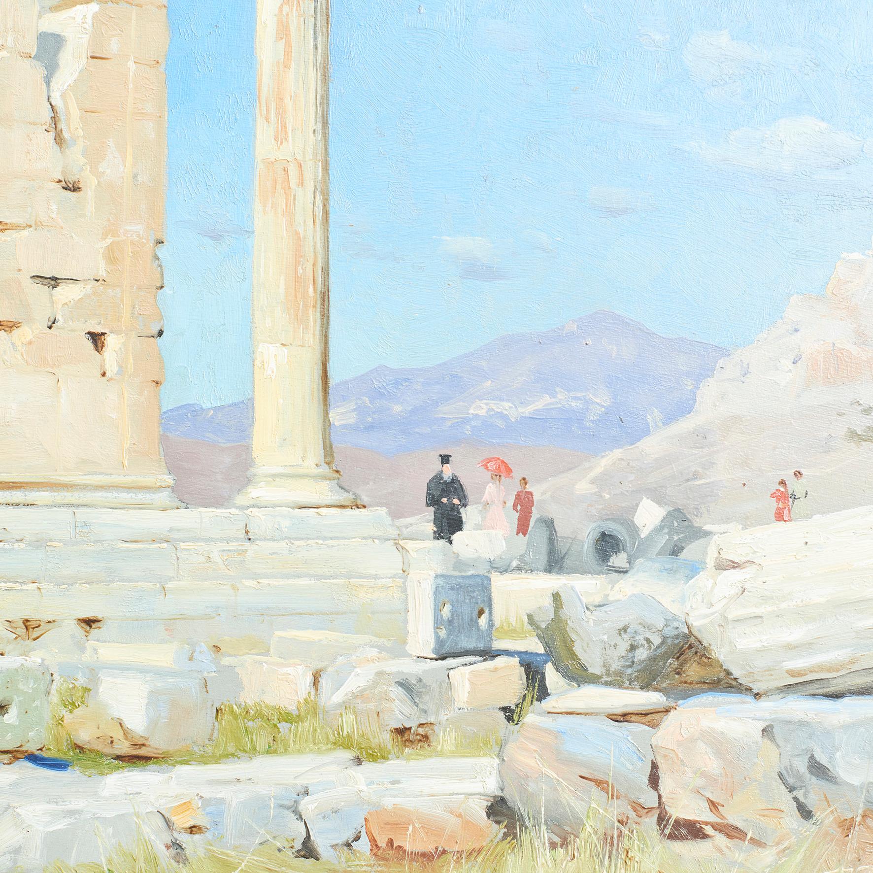 Danish Peder Mønsted Oil Painting of Acropolis 'Athens'