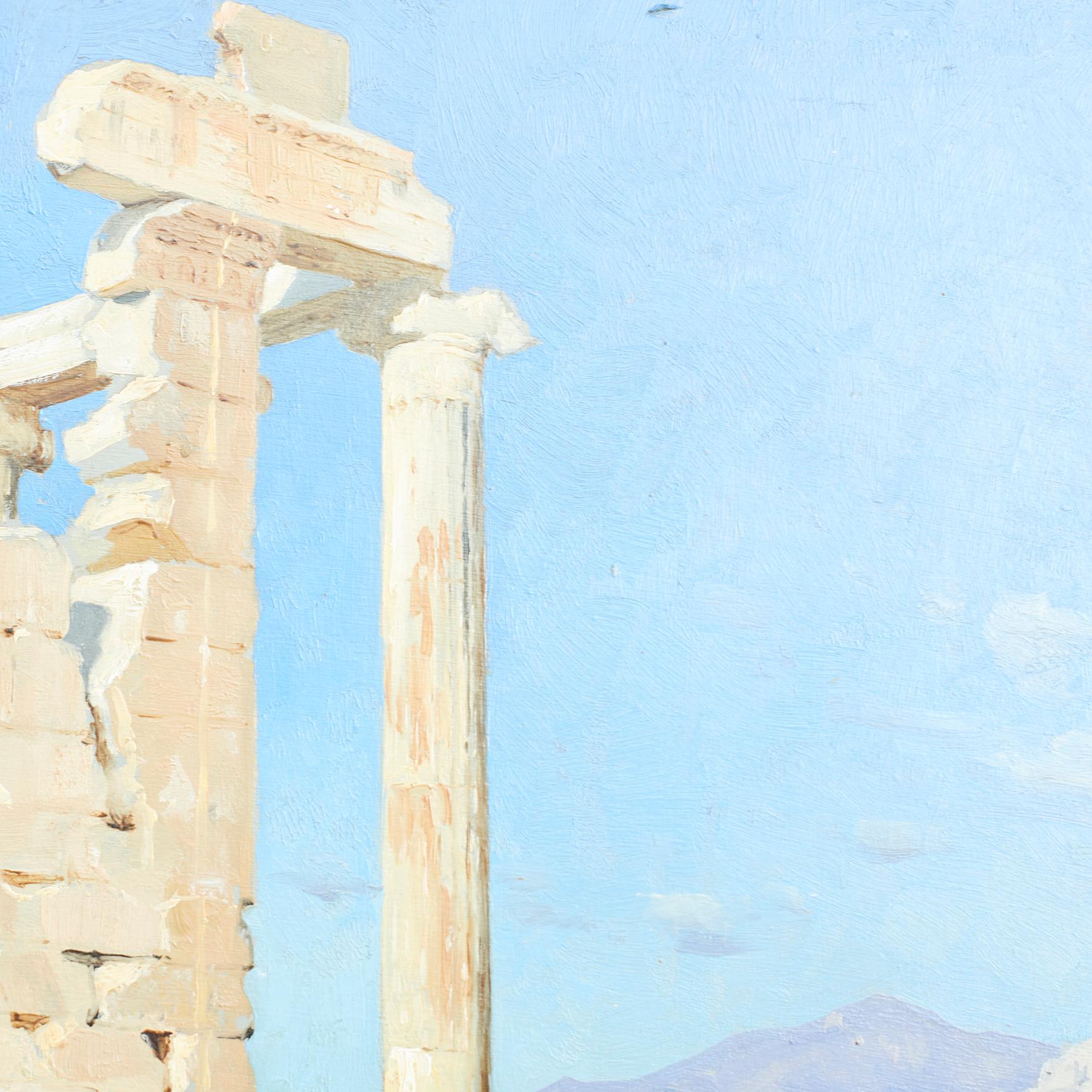 Peder Mønsted Oil Painting of Acropolis 'Athens' In Good Condition In Kastrup, DK