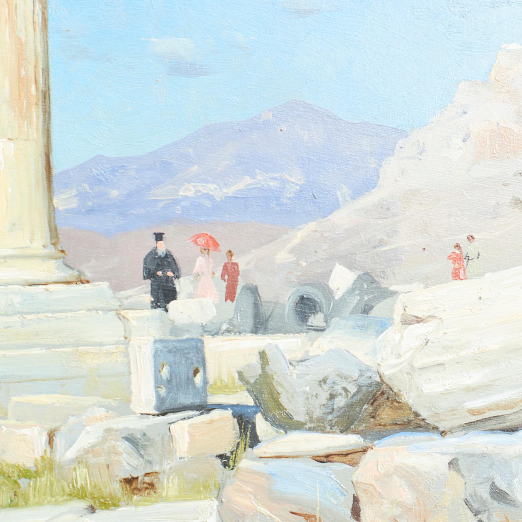 19th Century Peder Mønsted Oil Painting of Acropolis 'Athens'