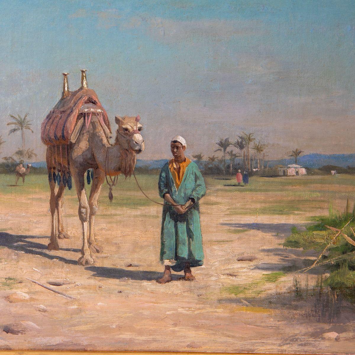 Peder Mønsted, Szene aus Nordafrika, Signiertes Ölgemälde (Vergoldet) im Angebot