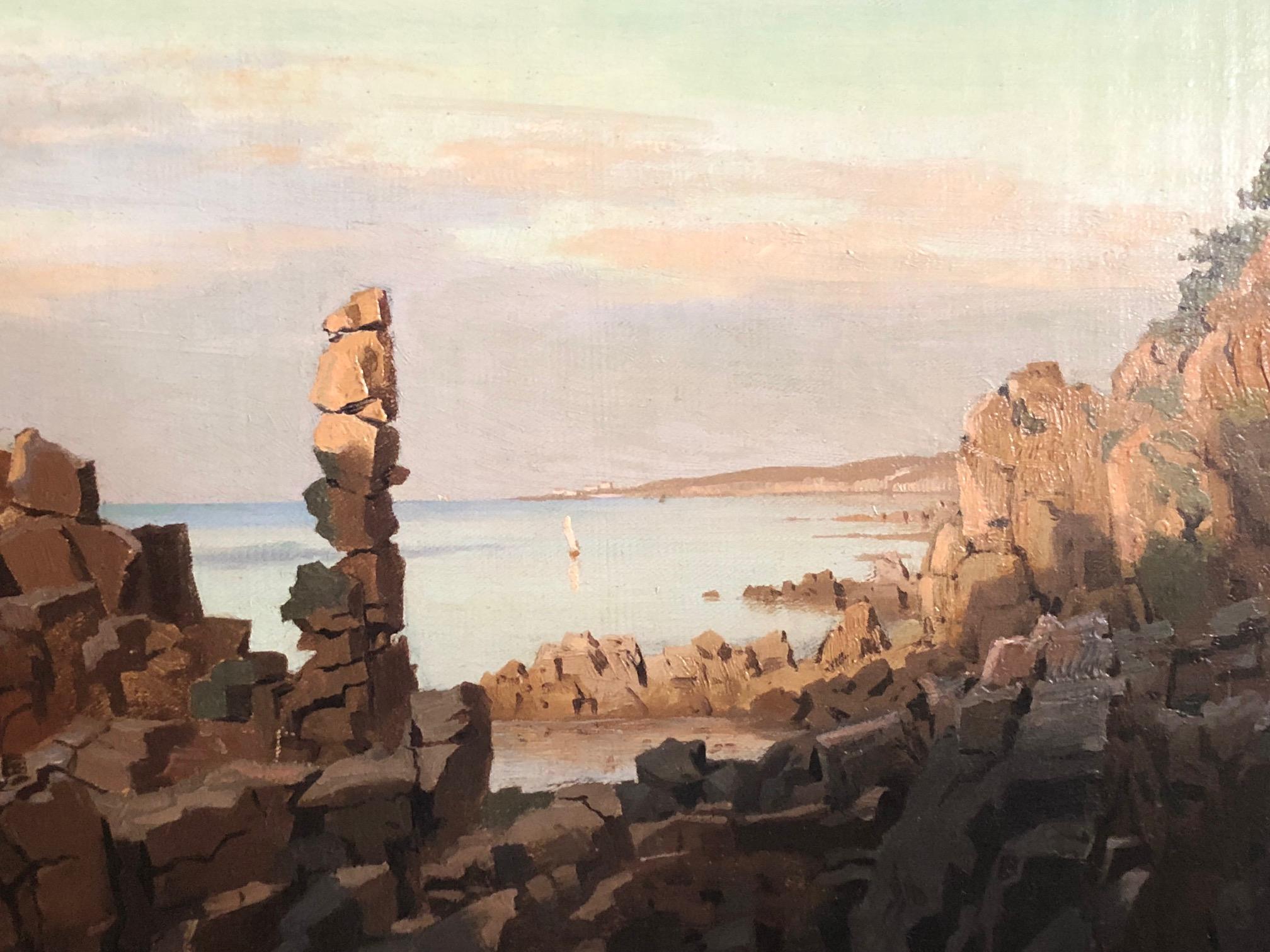 19th Century Peder Mønsted, The Rocky Coast of Helligdomsklipperne, Bornholm Island