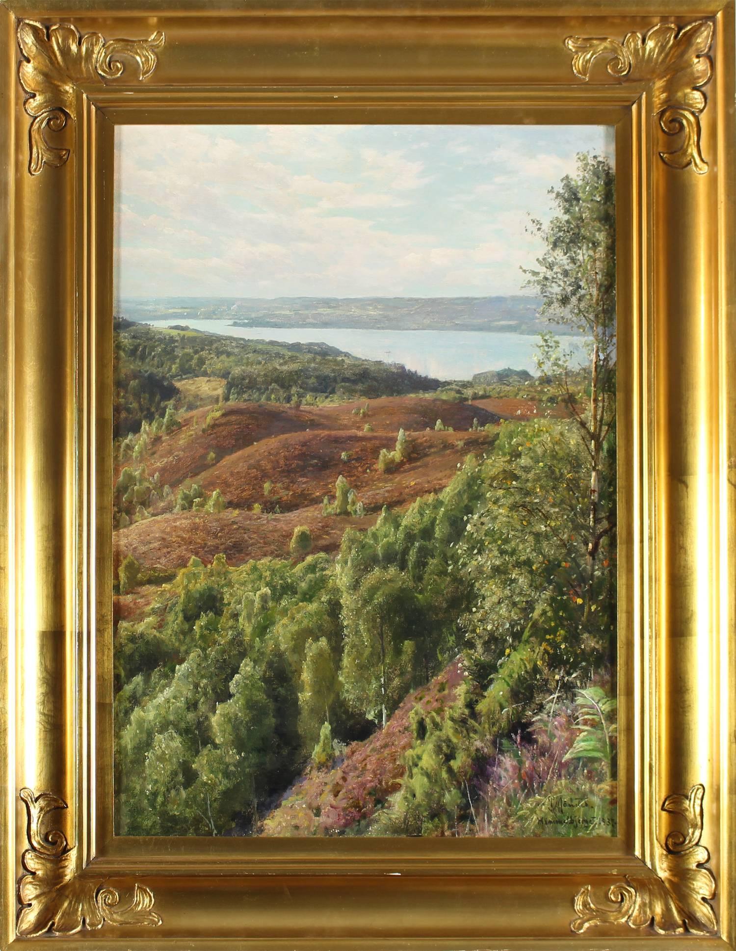 Julso Set From Himmelbjerget - Painting by Peder Mørk Mønsted