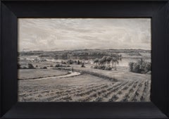 Vista sobre Lyngby Sø, Copenhague. Pintado en Grisalla